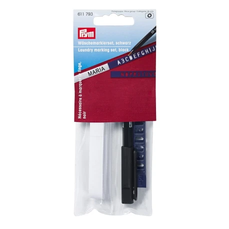 Laundry marker set with lettering tool, tape and marker pen resistant up to 95°C - 611793Prym