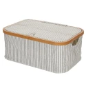 Foldable canvas and bamboo basket for sewing and knitting supplies - 612682 Prym