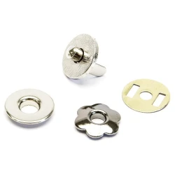 Decorative magnetic closure 'Flower' diameter 18mm - Silver 2