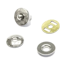 Decorative magnetic closure 'Disc' diameter 17mm - Silver 2