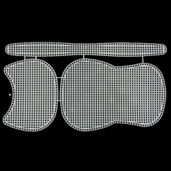 Shaped canvas net to make a small crocheted clutch bag 19x15cm 2