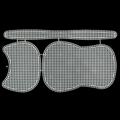 Shaped canvas net to make a small crocheted clutch bag 19x15cm