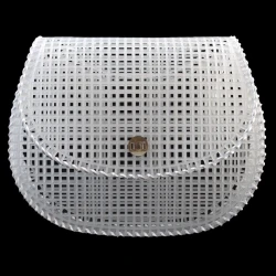 Shaped canvas net to make a small crocheted clutch bag 19x15cm