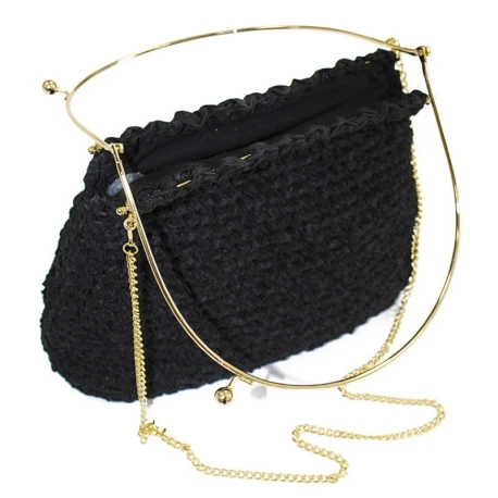 Large click-clack closure handle for bag with vintage-style rods - MA158Mas