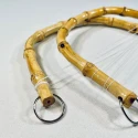 Manici per borse a semicerchio in bambù naturale chiaro con anelli