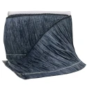 Shiny black raffia fringe 15 cm high for decorating bags, dresses and other accessories
