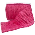Fuchsia-coloured glossy raffia fringe 15 cm high for decorating bags, dresses and other accessories