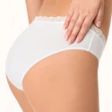 Women's organic cotton briefs with elegant lace trim