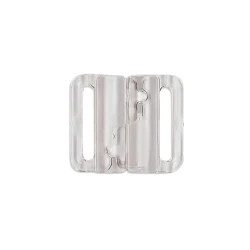 Transparent plastic hook fastener, 20 mm, replacement for swimwear and bras - Marbet