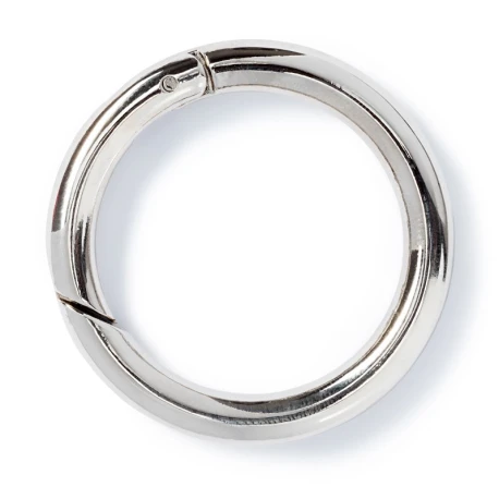 Moschettoni tondi apribili con sicura a molla Ø 4,5cm Argento - 2 Pezzi