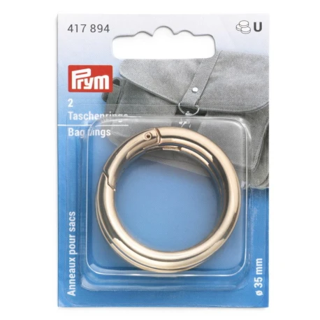 Round snap hooks with spring lock Ø 4cm Gold - 2 Pieces - 417894Prym
