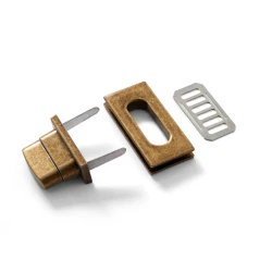 Rectangular twist lock for handmade bags in antique gold colour - 417882 Prym