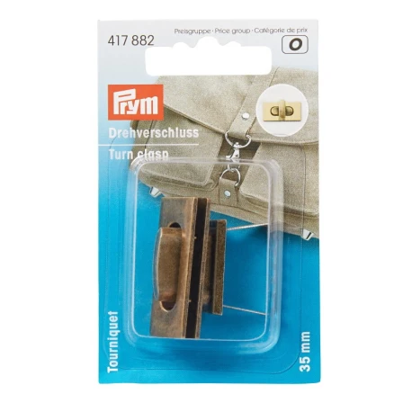 Chiusura girevole rettangolare per borse fatte a mano in colore oro anticato - 417882 Prym