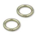 Moschettoni tondi apribili con sicura a molla Ø 3,5cm Oro - 2 pezzi - FF595-25 Benox