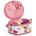 Cestino portalavoro cucito a forma leggermente ovale in fantasia kitty - 612043 Prym