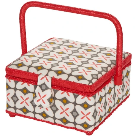 Small work basket in seventies pattern with handle - 612013 Prym