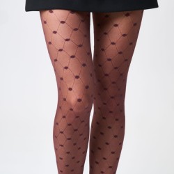 SiSi Spider Fashion tights with diamond and polka dot pattern in 20 denier Lycra
