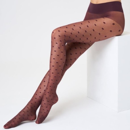 SiSi Spider Fashion tights with diamond and polka dot pattern in 20 denier Lycra