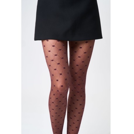 SiSi Spider Fashion tights with diamond and polka dot pattern in 20 denier Lycra
