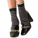 SiSi Rules Fashion sock in viscose and lamé with coloured stripe pattern