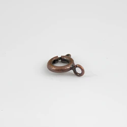 Gancetto a moschettone tondo per collane e bigiotteria 7mm ottone bronzo - FF011 Benox