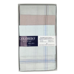 12 men's handkerchiefs in coloured cotton fabric - Manifattura Colombo Quadrifoglio