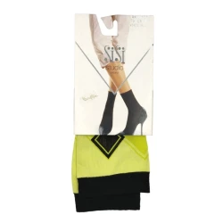 SiSi Calzino Moda in morbida microfibra in sgargiante colore verde lime 2