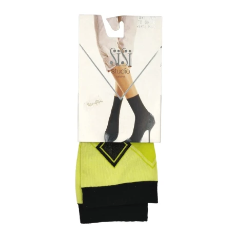 SiSi Fashion sock in soft microfibre in bright lime green