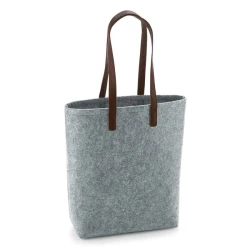 Felt bag with customisable leather handles