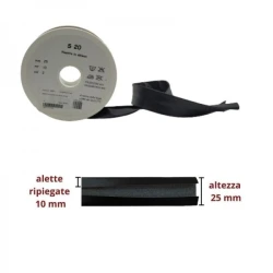 Sbieco in ecopelle nera altezza 25 mm per rifiniture e bordi 2