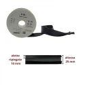 Black faux leather bias 25 mm high for trims and edges