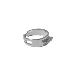 Adjustable ring with eyelets, base for creating rings decorated with pendants - FF140 Benox