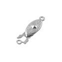 Silver clasp closure with tab for necklaces and bracelets - FF008 Benox