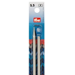 5.50 mm aluminium knitting needles with knobs - 191479 Prym