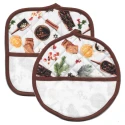 Set of 2 pot holders with Aida cloth to embroider with a kitchen spice pattern - BM Ricami