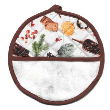 Set 2 Presine con tela aida da ricamare fantasia spezie da cucina - BM Ricami