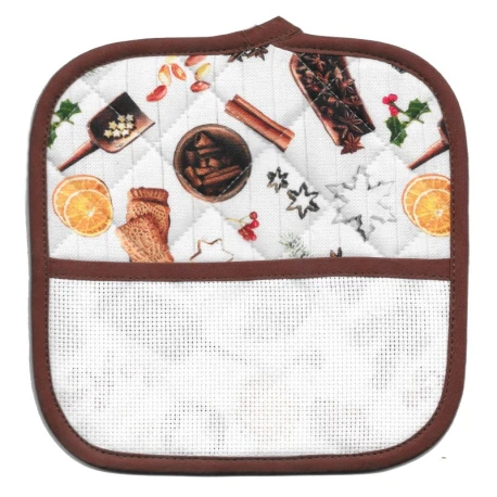 Set 2 Presine con tela aida da ricamare fantasia spezie da cucina - BM Ricami