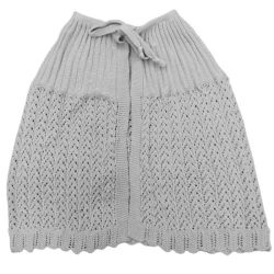 Women’s wool blend morning shawl with bow fastening 2