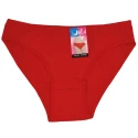 Red women's lucky charm briefs for New Year, cropped cut in soft stretch cotton