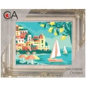 Needlepoint kit seascape with sailboats and lemons