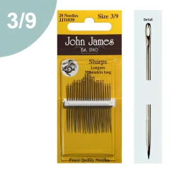 Assorted high-quality hand sewing needles 3-9 - John James JJ11039C