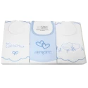 Gift pack 3 light blue baby bibs in pure cotton - 305.682 Mio Piccolo