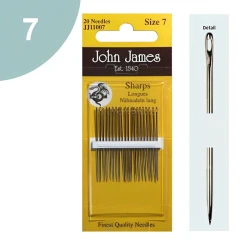 Aghi lunghi per cucire a mano misura 7 alta qualità - JJ11007C John James