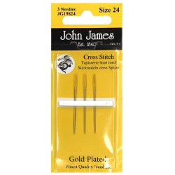Aghi per ricamo e punto croce placcati in oro misura 24 - JG19824 John James