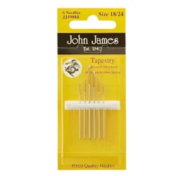 High-quality wool needles with rounded tips, sizes 18-24, assorted - JJ19884 John James