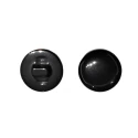 Flat, pill-less buttons in black