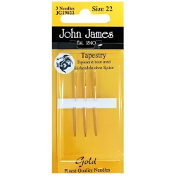 Gold-plated embroidery and cross-stitch needles, size 22 - JG19822John James