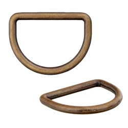 Half-moon buckle for hooks and bags, semi-circular ring in antique brass bronze - Prym 0054662.851