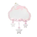 Pink rosette bow for newborn baby on cloud and stars with Aida cloth for embroidery -FC039 Modidea