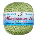 Magnum Crochet Yarn N°8 Titan Wool 100% Egyptian Cotton Makò - Pistachio Green